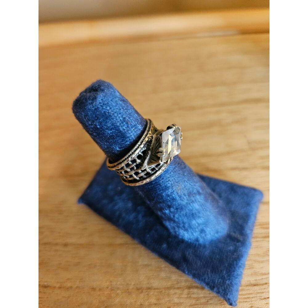 Silpada Art Deco Marquise Cut Cubic Zirconia Ring Size 6.5 - Picture 5 of 5